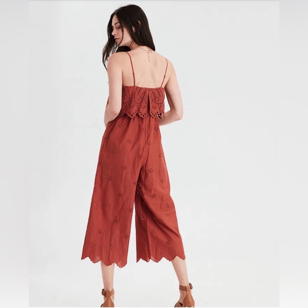 American Eagle Outfitters Terracotta Eyelet Jumpsuit - Picture 2 of 5